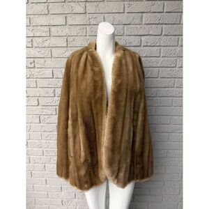 Vintage Tissavel of France women’s Faux Fur Cape Open Poncho Styled by Lepshire